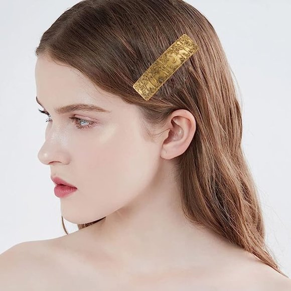 Night Forest in gold color with Half Moon Hair Clip main image 4